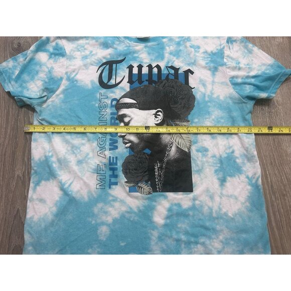 2PAC Tupac Me Against The World T-Shirt Men's XL Tie Dye Causal Crew Neck Blue - Picture 8 of 9